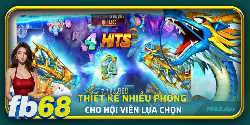 Thiết kế nhiều phòng cho hội viên lựa chọn